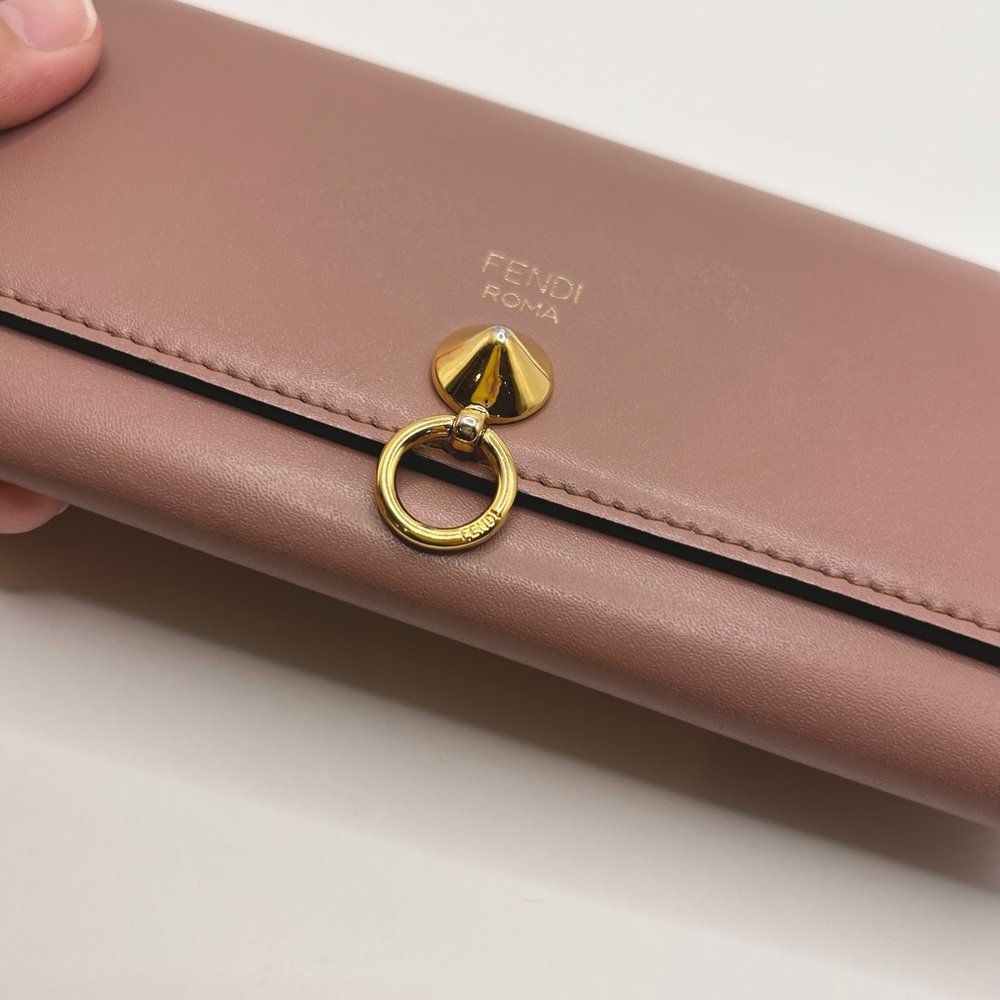 Fendi Pink Wallet with Gold Accent